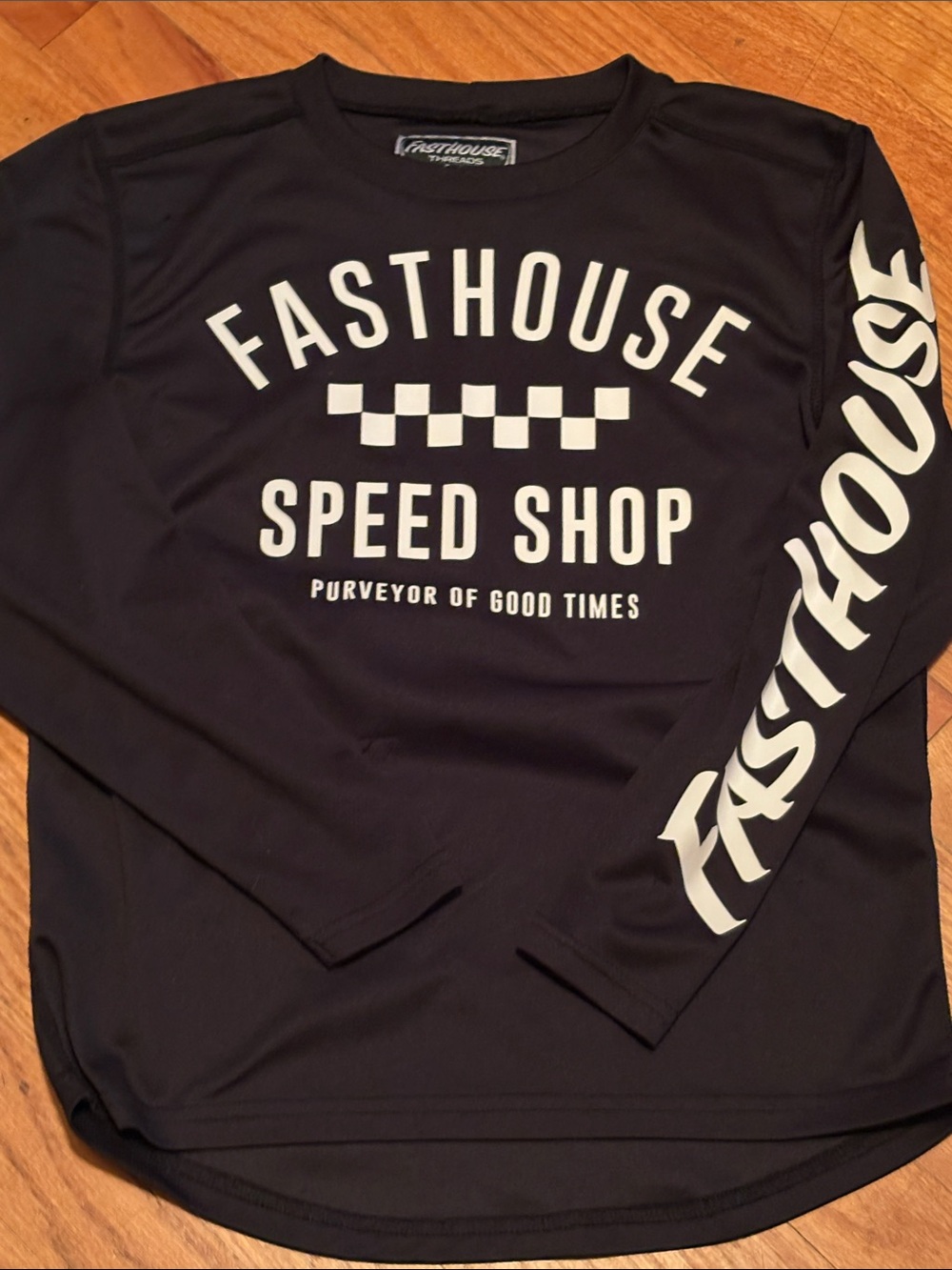Moto/Bmx racing shirt Kids' Black Long Sleeve Speed Shop Tee YL